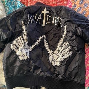 UNIF skull hands whatever bomber jacket